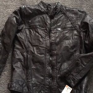 Black leather jacket